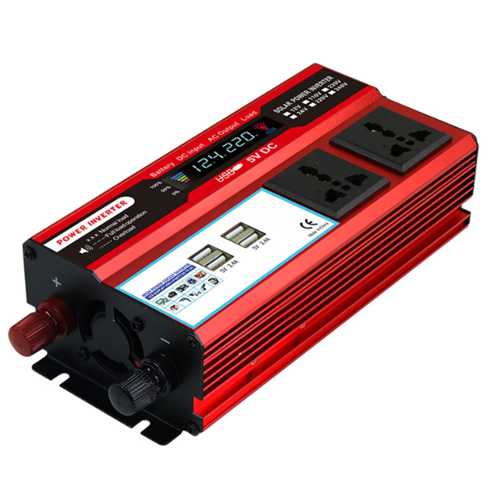 Onduleur sinusoïdal pur 12V 24V convertisseur tension 110V 220V camping solaire 500W