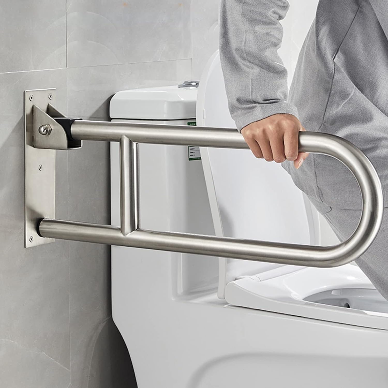 Asidero para WC de minusválidos, asidero de pared para WC de mayores asidero de baño asidero plegable 75cm(60cm)