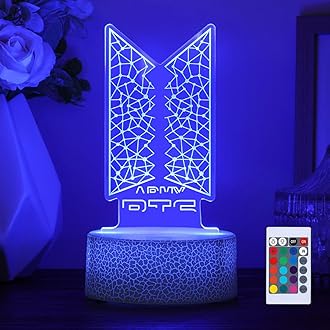 Bangtan Boys 16 Colors LED Acrylic Night Light Bedside Lamps Bedroom Home Room Decoration for Army Fans Gifts