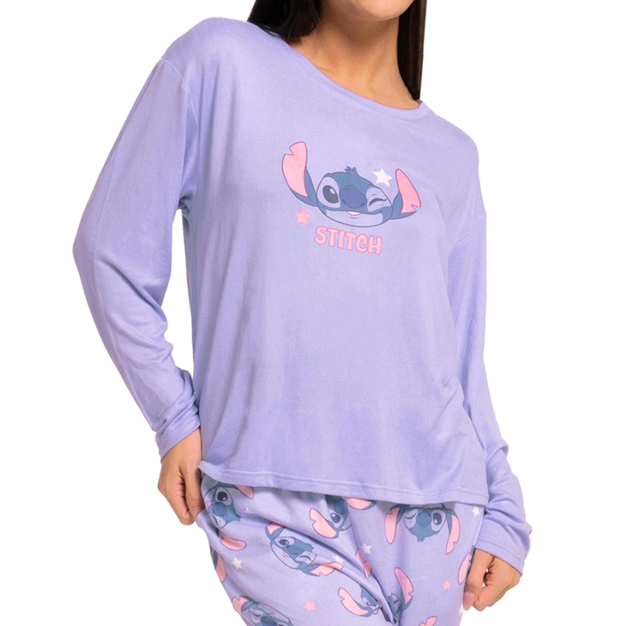 Disney Pigiama Donna Pigiama Stitch Signora | Pigiami Donna Invernale | Set Pigiamone Signora