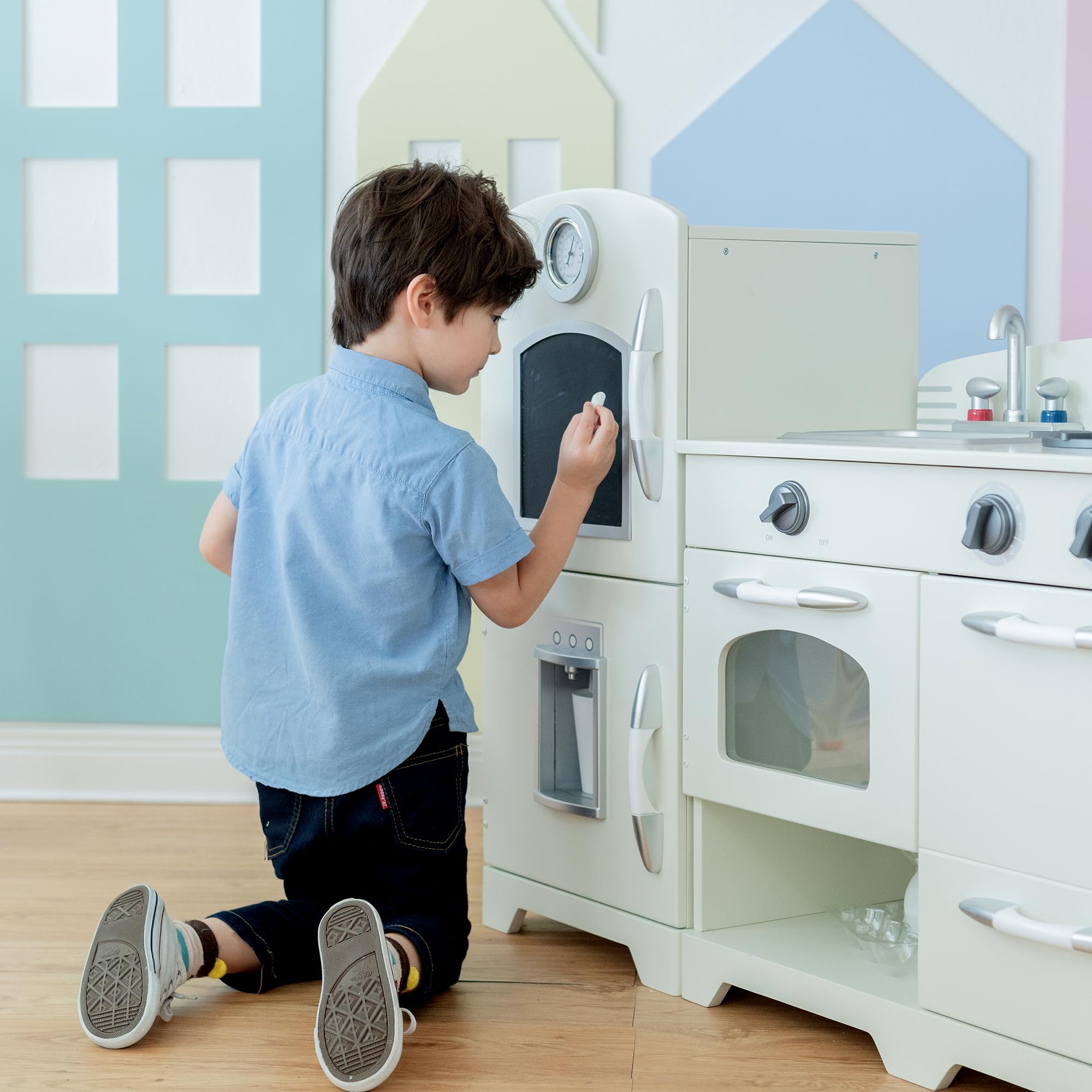Bianca Cucina per Bambini Legno Gioco Giocattolo Imitazione TeamsonKidsTD-11413W