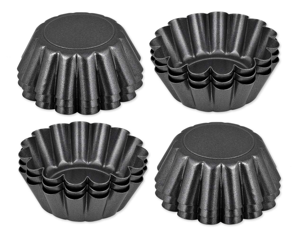 DS.DISTINCTIVE STYLE Non-Stick Mini Tart Pans Set of 12 Pieces 2.56-Inch Individual Round Muffin Pan Baking Moulds