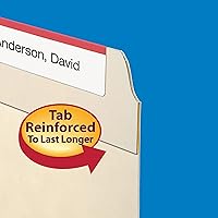 Vista 3 de Smead File Folder, Reinforced 1/5-Cut Tab, Assorted Positions, Letter Size, Manila, 100 per Box (10356)