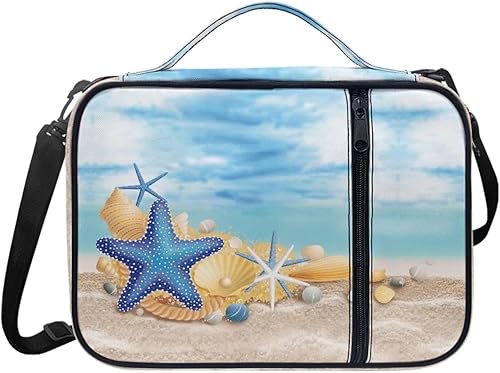 Funda para Biblia con diseño de conchas de estrella de mar de playa para mujer, funda de Biblia con cremallera grande para hombres, bolsa de Biblia