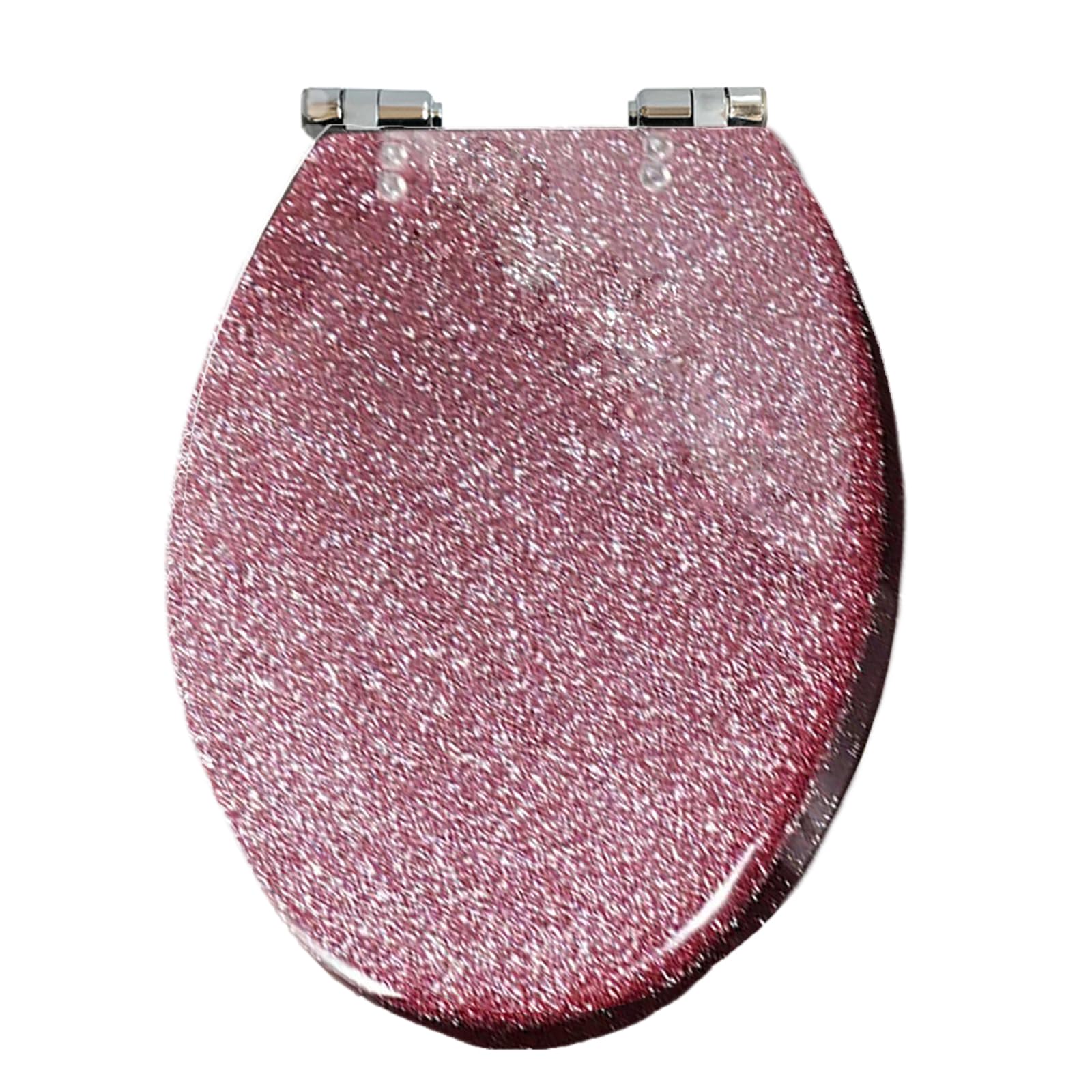 Soft Close, Close, Close, Pink Silver, Adjustable, Lightweight, Durable, Portable, User-Friendly, Compact, Glitter, Toilet, seat, Elongated, Quick, Release