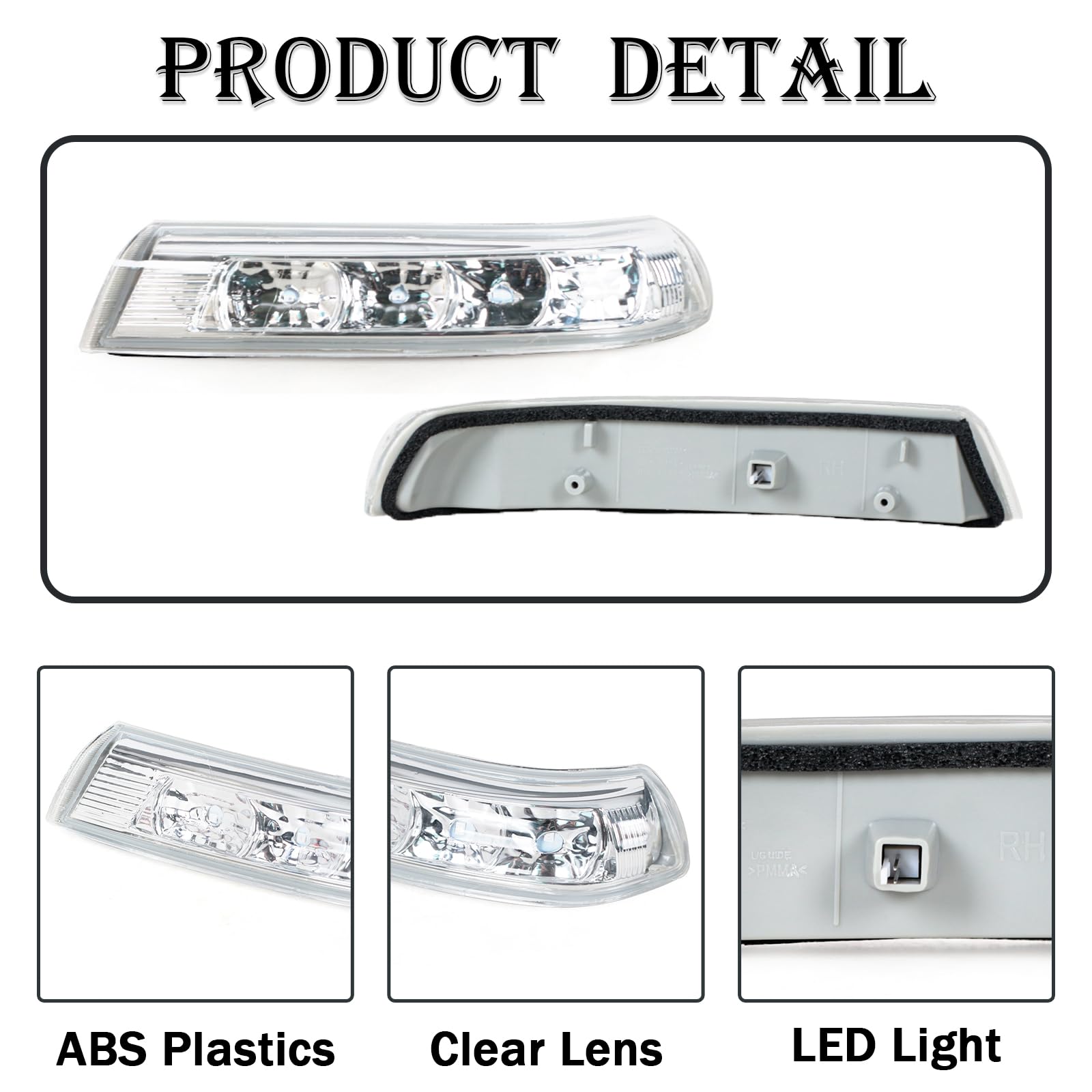 JESYMBX Rearview Mirror Turn Signal Light For Hyundai Santa Fe 2010-2012 Veracruz IX55 2007-2012 Left&Right