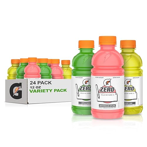 Gatorade Zero Kids - Paquete variado (manzana, sandía, limón y lima), 12 onzas líquidas (paquete de 24)
