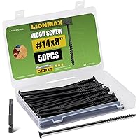 Vista 15 de LIONMAX Tornillos de cubierta de 4 pulgadas, tornillos para madera #10 x 4, 50 unidades, resistentes a la corrosión, revestimiento epoxi exterior