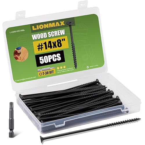 Miniatura 16 de LIONMAX Tornillos de cubierta de 3 pulgadas, tornillos para madera #10 x 3, 50 unidades, resistentes a la corrosión, revestimiento de epoxi
