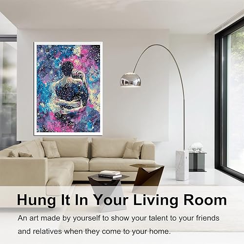 Miniatura 143 de Baisite 1112 Pintura por números, para adulto, principiante, niño, 12 pulgadas de ancho x 16 pulgadas de largo, 2 lienzos, 8 pinceles de madera