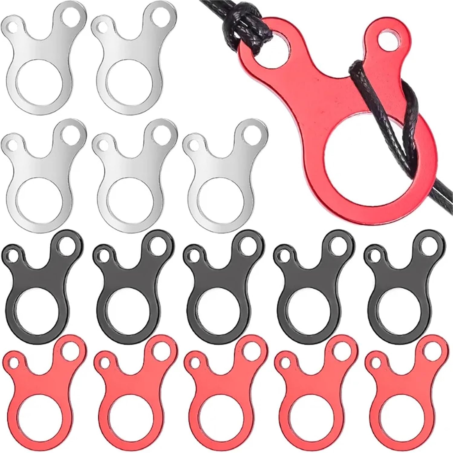 Guyline Tensioner 80 PCS Wind Rope Buckle Aluminium Alloy Cord Buckles For Outdoor