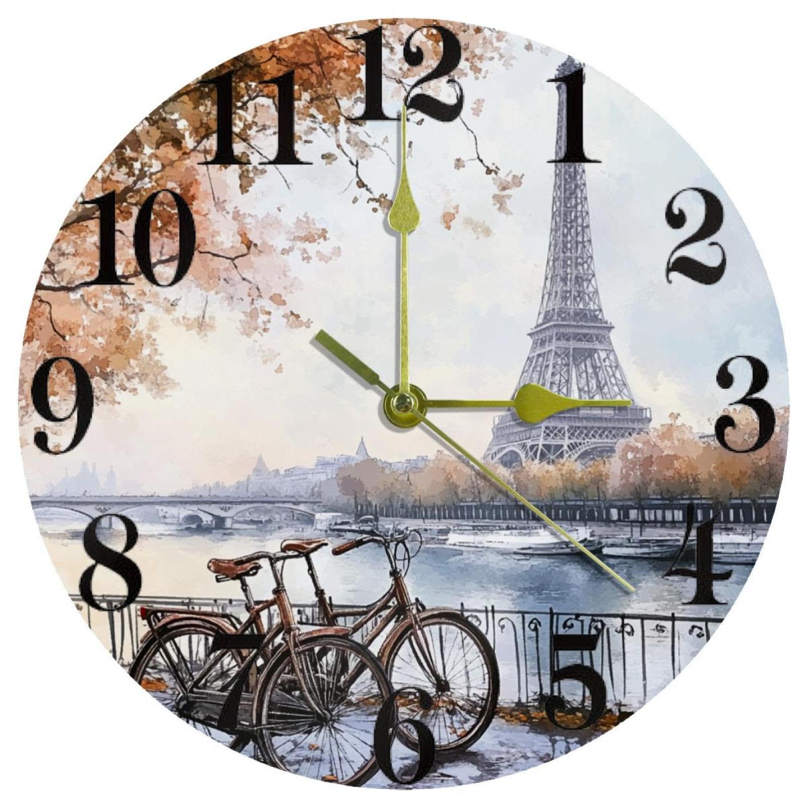 Horloge murale tour Eiffel pour stopper le bruit du tic-tac dans la chambre