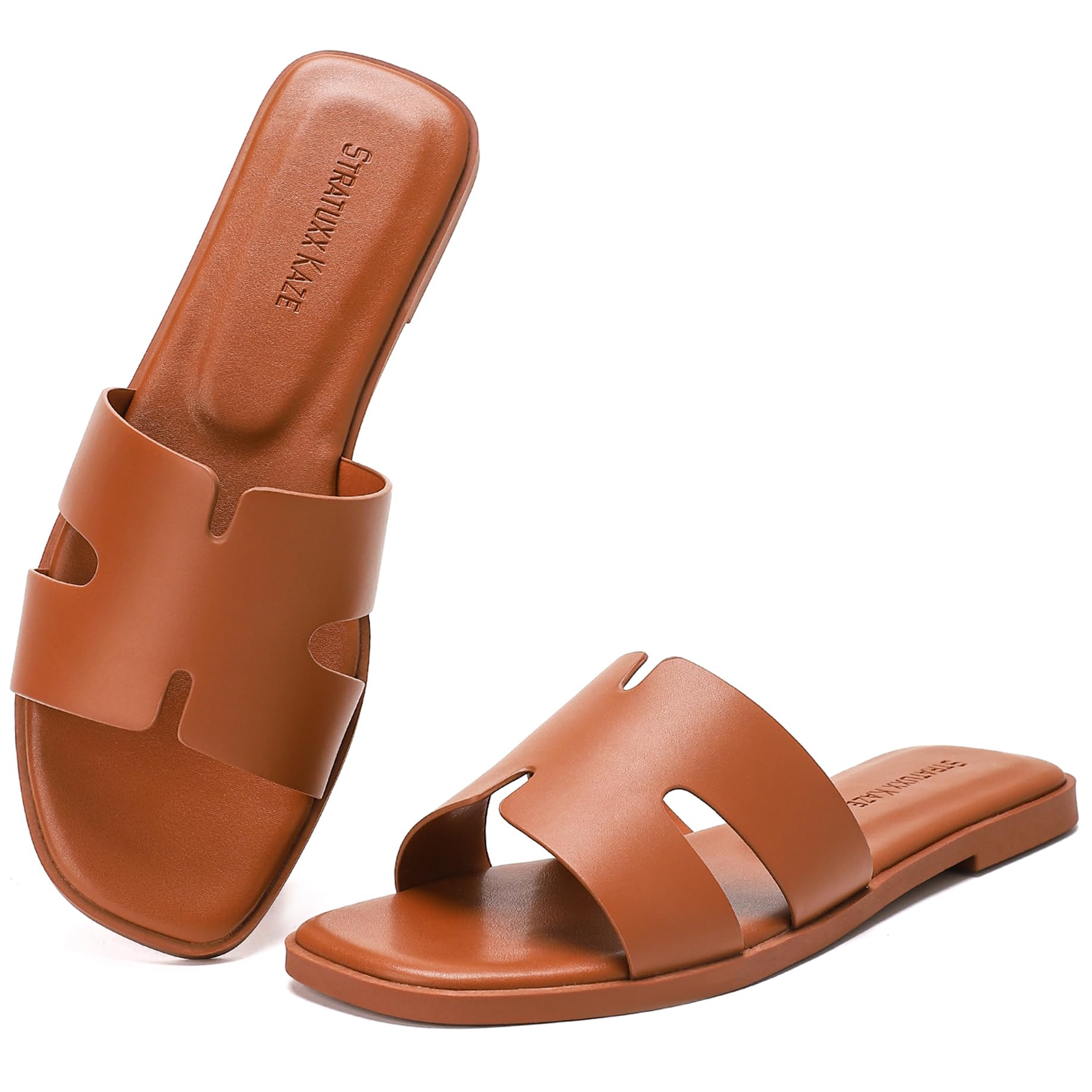 Stratuxx Kaze Women's Open Toe Flat Dress Slide Sandals