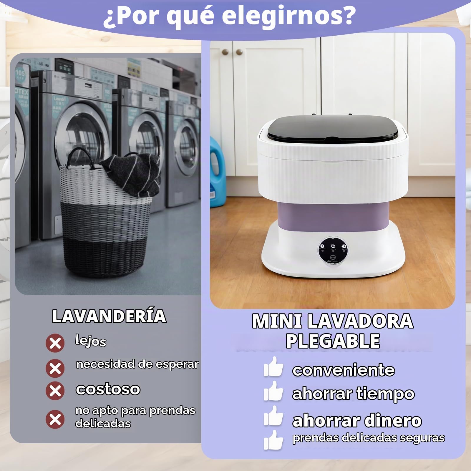Mini Lavadora Portátil Plegable de 10L Lavadora Compacta, 3 Modos de Lavado | Cesta de Centrifugado Extraíble, Residencias de Estudiantes, Acampadas y Viajes