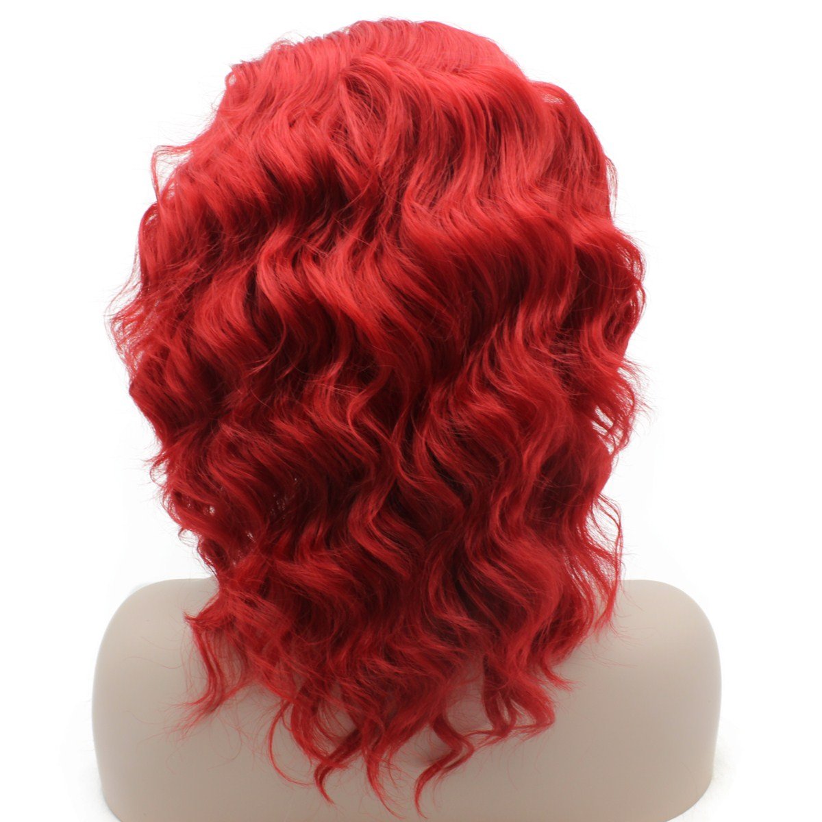iwonawig Iewig Shoulder Length Stylish Lace Front Synthetic Hair Red Party Wig