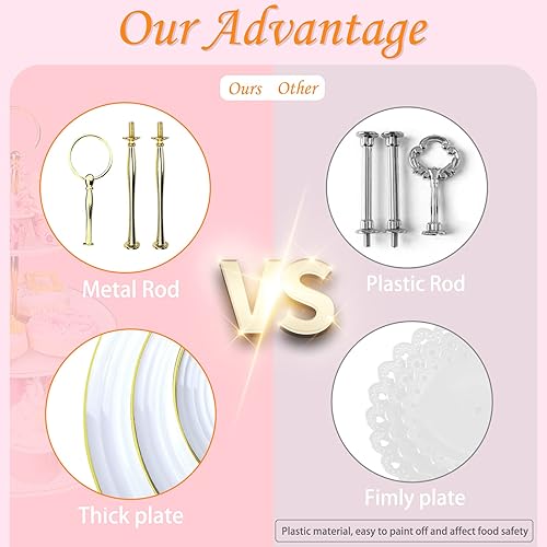 Miniatura 5 de Juego de 10 soportes para cupcakes, juego de exhibición de mesa de postres, soporte de exhibición de cupcakes, soporte de nivel para cupcakes con 4