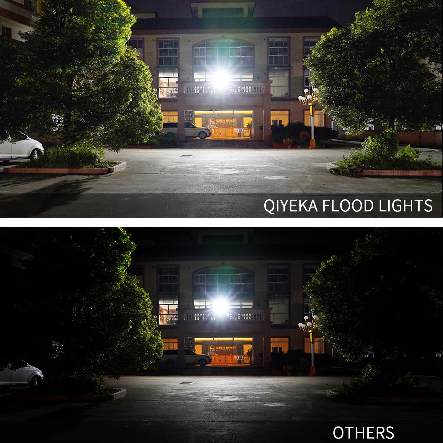 4 Pack 100W LED Flood Light Outdoor,10000LM Bright Work Spotlight Plug in,6000K Daylight White,IP66 Waterproof Exterior Security Floodlights for Yard,Garden,Backyard,Patio,Stadium,Parking Lot