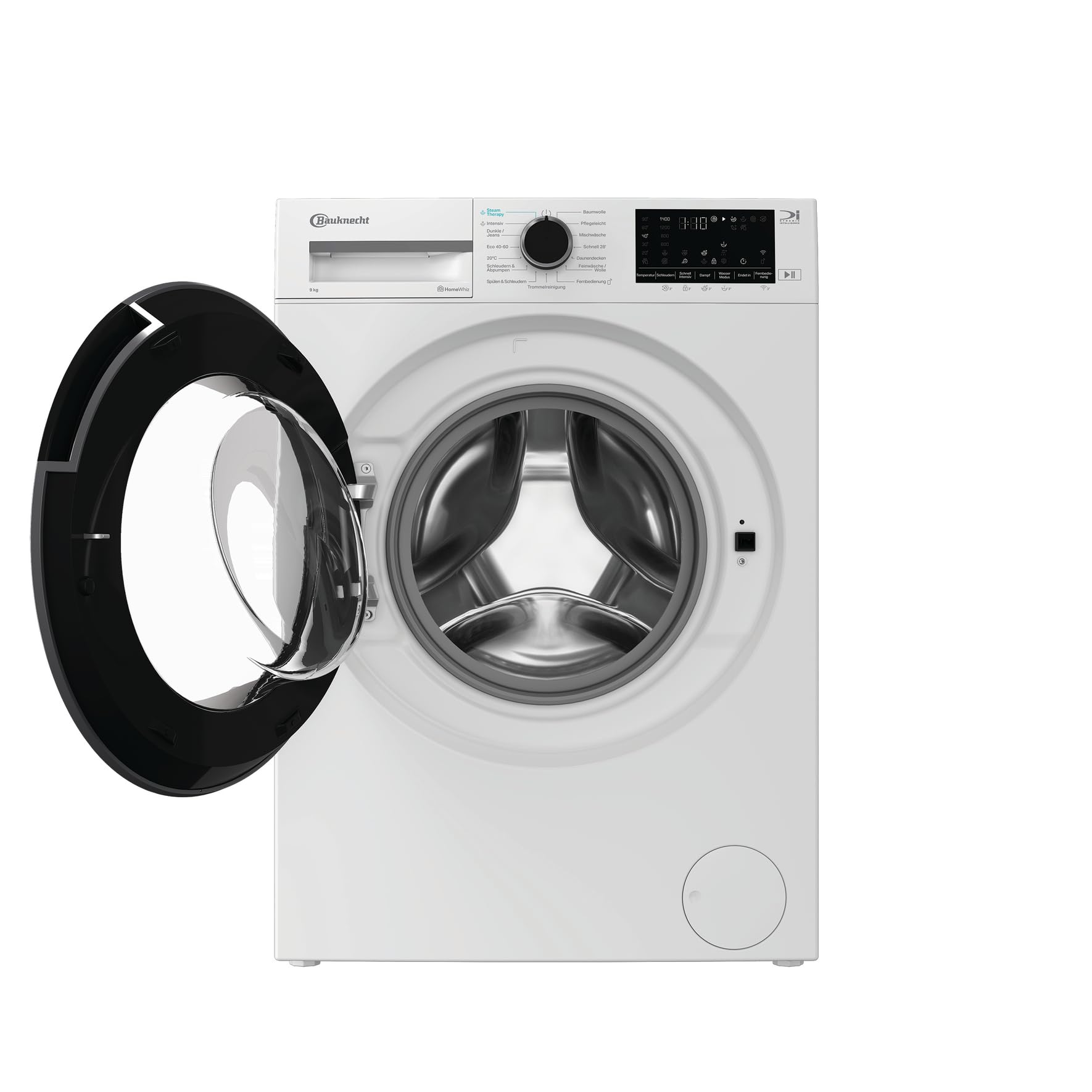 Bauknecht B W 9A30 BS Waschmaschine, 9 kg, 1400 U/min, Frontlader, Steam Therapy & Steam Technologie, Adaptive Wash, ColdWash, HomeWhiz, Energy Saver, leiser Inverter-Motor, Weiß