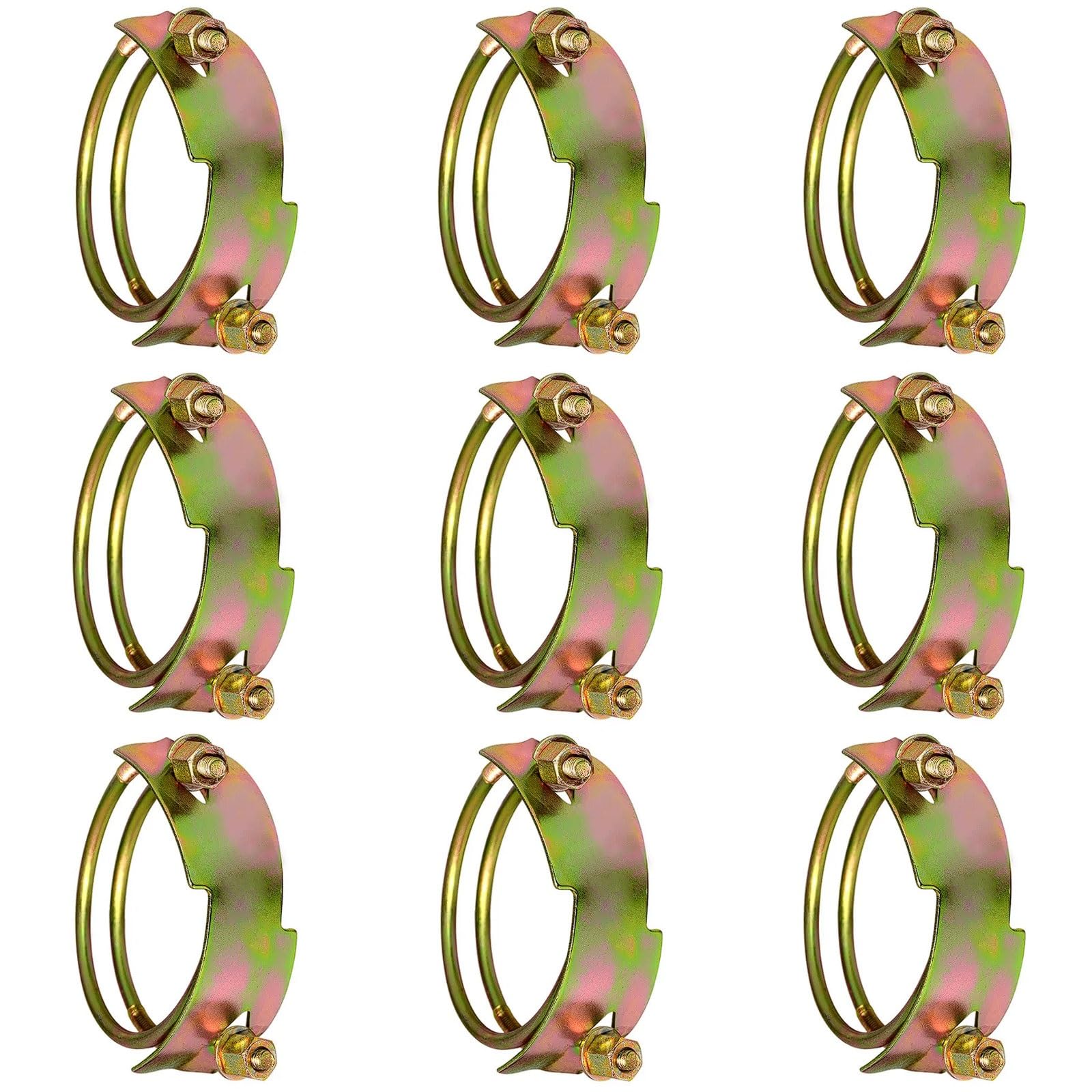 Esmen Uae One Color Galvanized Steel Wire Clamps, Hose Clamps 1-4 Inch High-Strength Clamps, 9 Pcs Utility Pole Steel Wire Pipe Clamps Ferrules Tube Fittings(108-116)