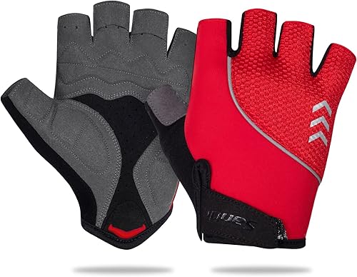 Miniatura 2 de Santic Guantes de ciclismo para adultos, guantes de ciclismo de medio dedo con almohadilla antideslizante que absorbe los golpes, guantes de