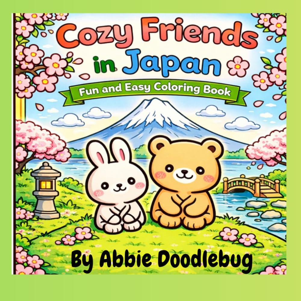 Cozy Friends in Japan: Fun and Easy Coloring Book