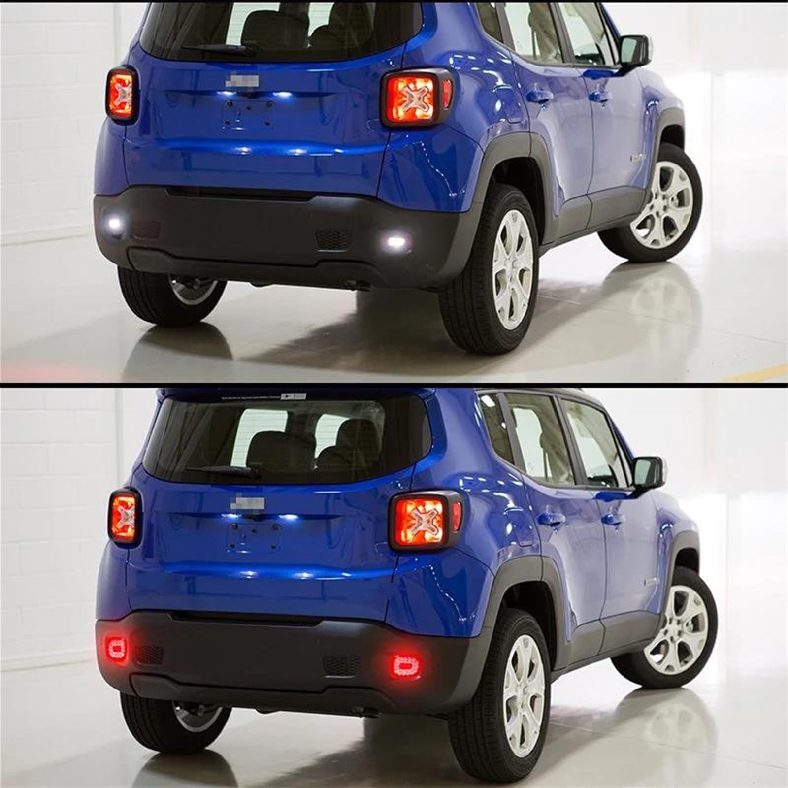 2 Pezzi Riflettori Paraurti Posteriore Auto Per Jeep Per Renegade 2015-2019 Fanali Posteriori Fendinebbia Rossi/freno E Luci Di Retromarcia Bianche 12V Inversione(Red Lens)