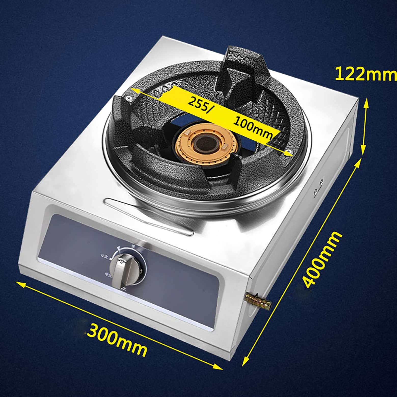 IBOWZ Piano Cottura a Gas Piano Cottura a Gas 30KW Acciaio Inossidabile Luce Commerciale Fornello a Gas Anello di ebollizione Ristorazione Cucina all'aperto Campeggio [Classe di efficienza energet