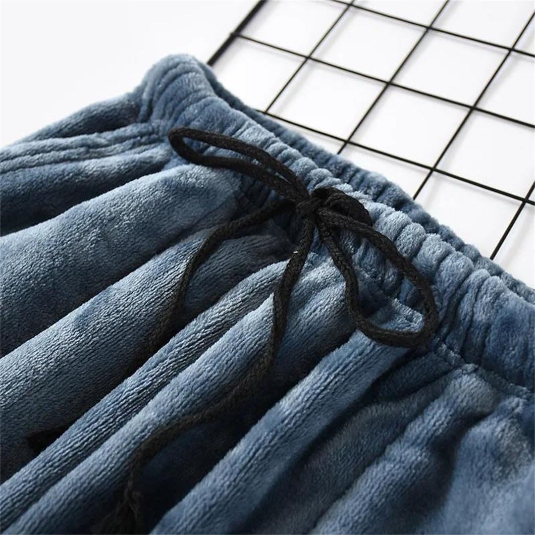 Women Autumn Winter Thickened Flannel Pajamas Bottoms Loose Large Size Warm Sleep Bottoms Pants