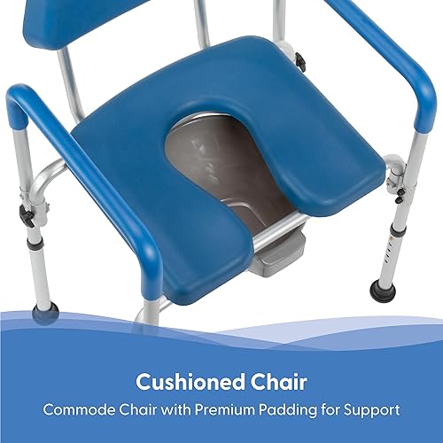 Miniatura 3 de Journey SoftSecure Silla cómoda 3 en 1 - Silla de baño 3 en 1 - Silla de tocador con brazos y cubeta - Asiento de inodoro elevado y silla de ducha -