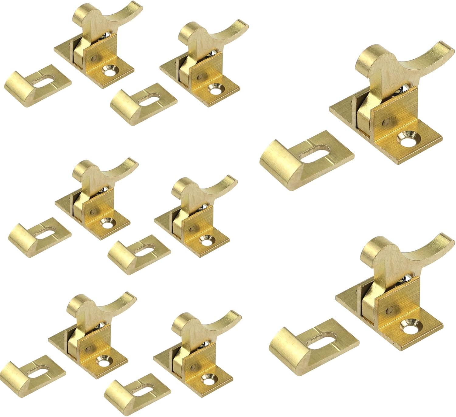 HEVSTIL 8Pack Heavy Duty Elbow Latch Gold Door Catch Latch Old
