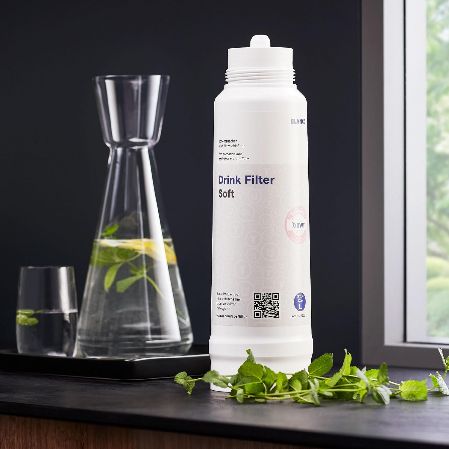BLANCO 525273 Soft L Water Filter Replacement Cartridge, White image 2