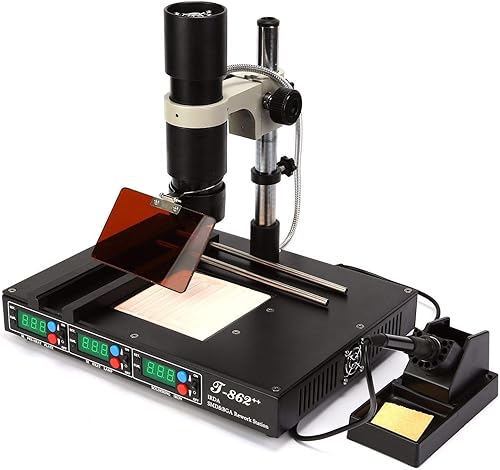 Estación de retrabajo de soldadura, T862++ SMD/BGA Estación de retrabajo SMT SMD IRDA Soldador Calefacción infrarroja Máquina de soldadura de