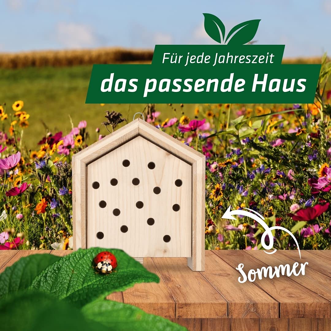 GARDIGO® Casetta per Coccinelle | Nido per Coccinelle | Casetta per Insetti In Legno | Casetta delle Coccinelle in Legno Massiccio | Nido per Insetti | Rifugio per Insetti | Made in Germany