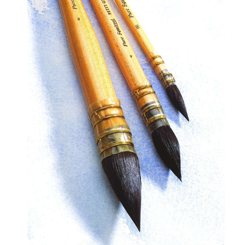 Winsor & Newton Pennello in Puro Scoiattolo per Acquerelli Manico Corto - Tondo N 00 - 7 mm