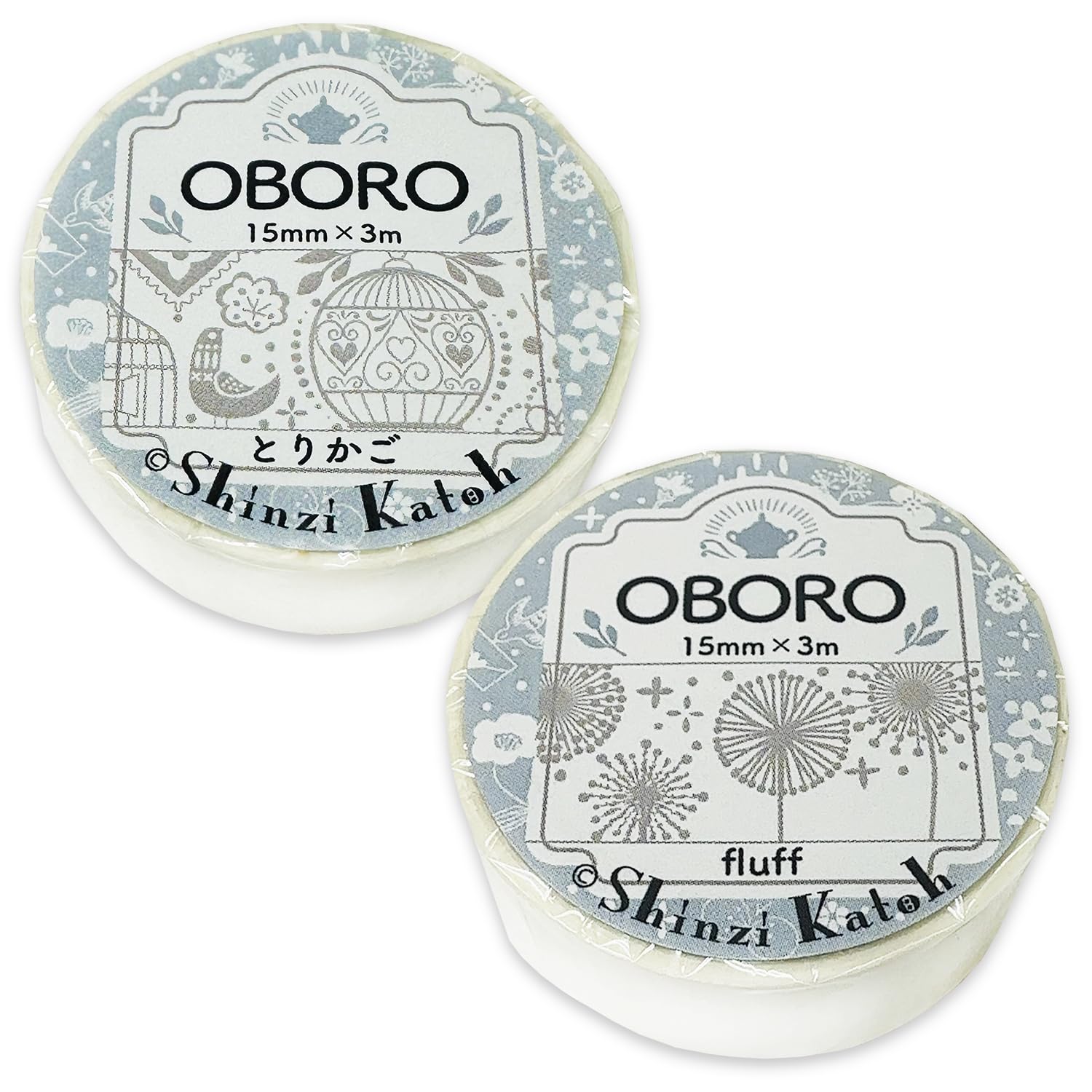 Amazon | シール堂 マスキングテープ OBORO とりかご・フラフ 白インク