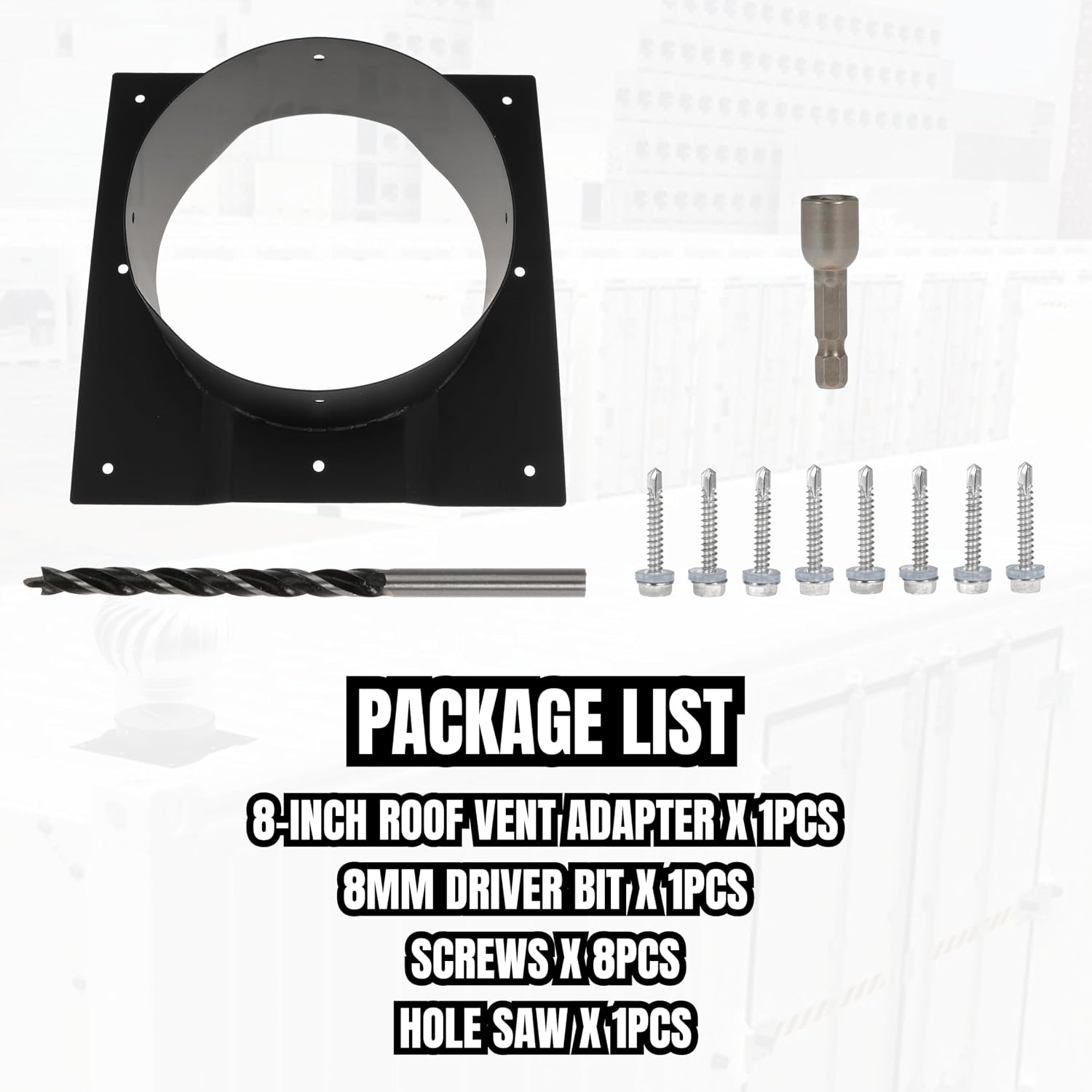 8" Shipping Container Vent 8 Inch Corrugated Roof Vent Adapter Roof Vent Adapter Fits for Whirlybird Roof Turbines, Set of 1