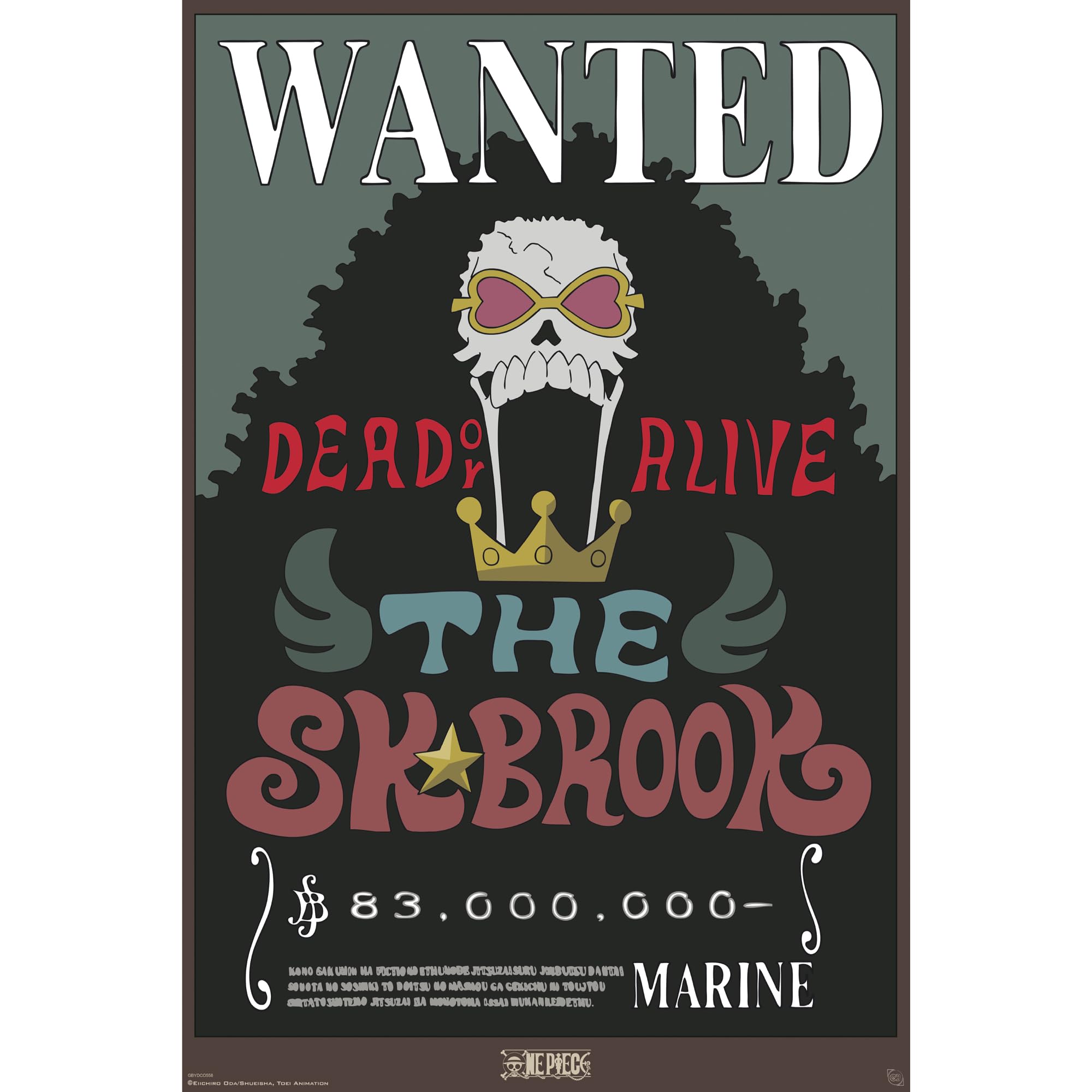GB eye One Piece Wanted Brook 61 x 91.5cm / 24.2 x 35.8 inches Maxi Poster - Shipped Rolled - Art Poster - Wall Posters - Posters & Prints