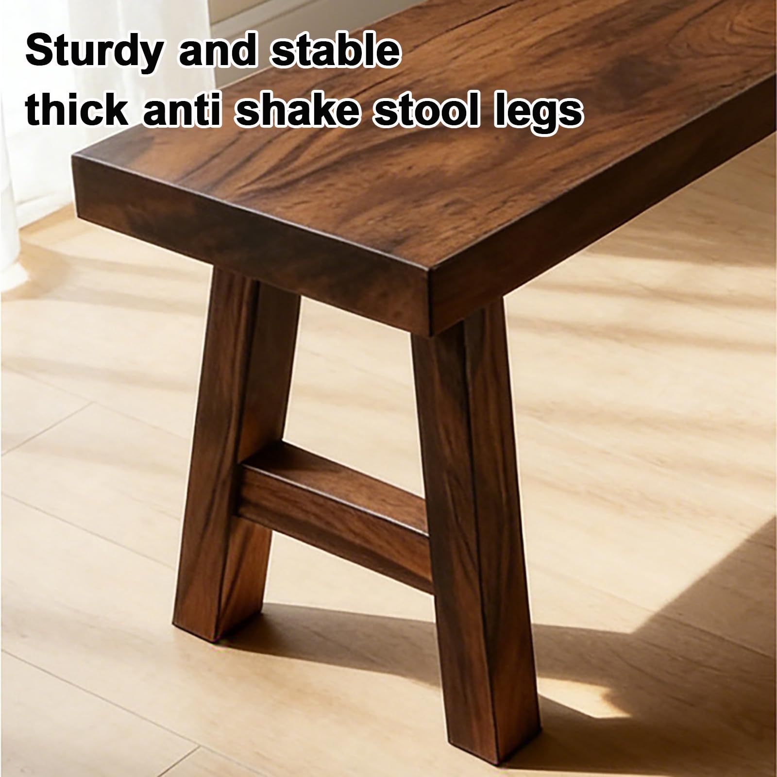 Banco rústico de madera maciza para entrada, comedor, dormitorio, sala de estar y porche, 180 cm de largo x 30 cm de ancho x 45 cm de alto, elegante banco de cama con patas en ángulo