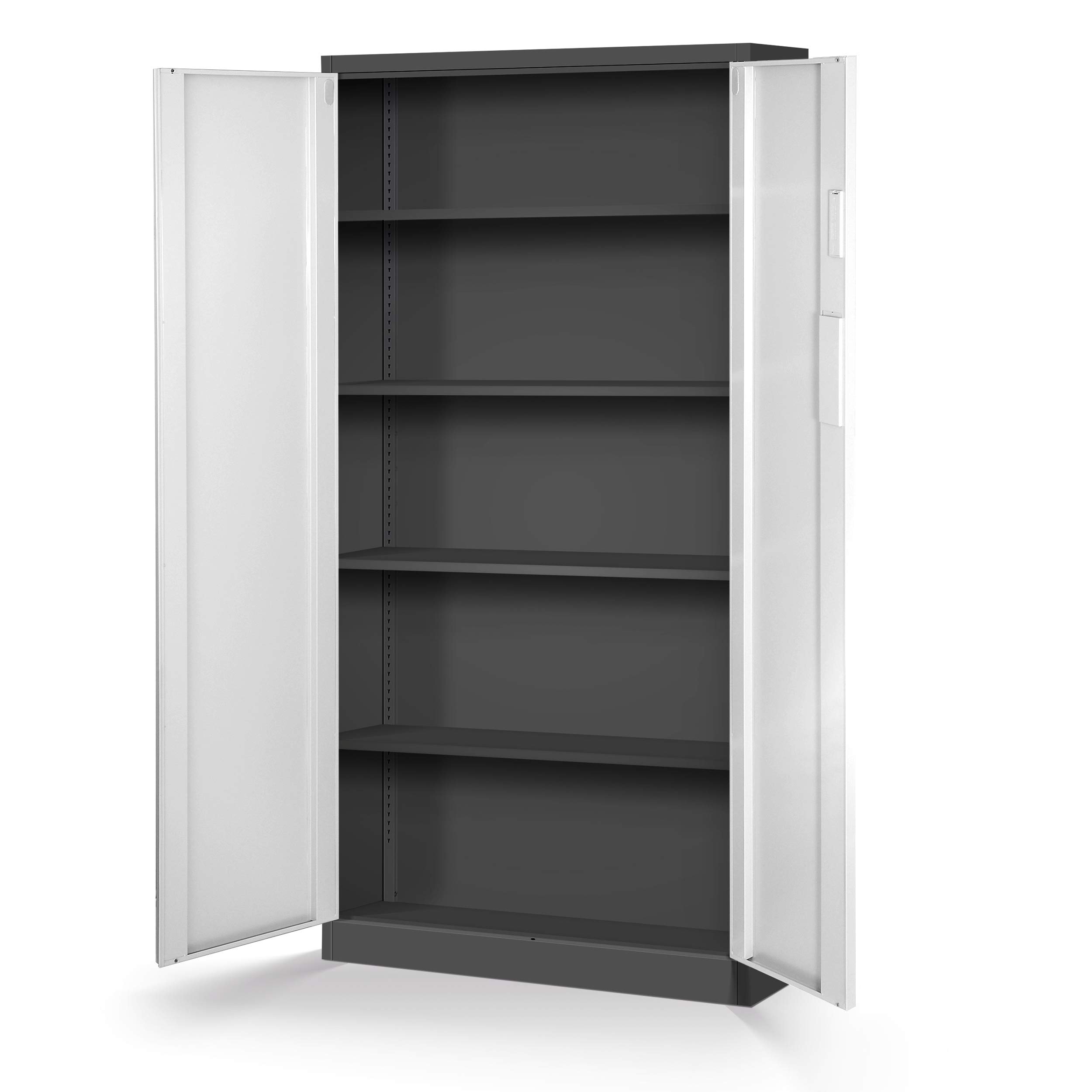 Jan Nowak Armadio da Ufficio C003 Archivio per Officina Con serratura a Combinazione in Metallo Verniciato a polvere Chiudibile 185 cm x 90 cm x 40 cm (Antracite-Bianco)