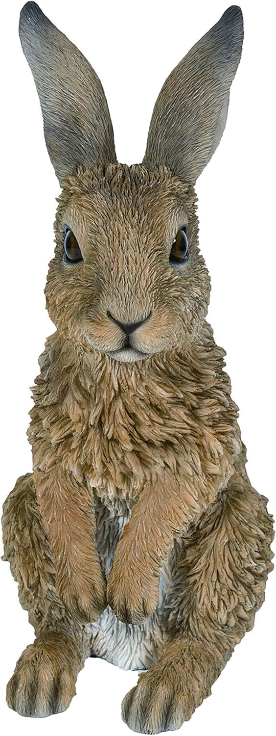 Vivid Arts - Hare Garden Ornaments, Outdoor, Resin, Realistic Statues, Decor (Standing Hare - Small)