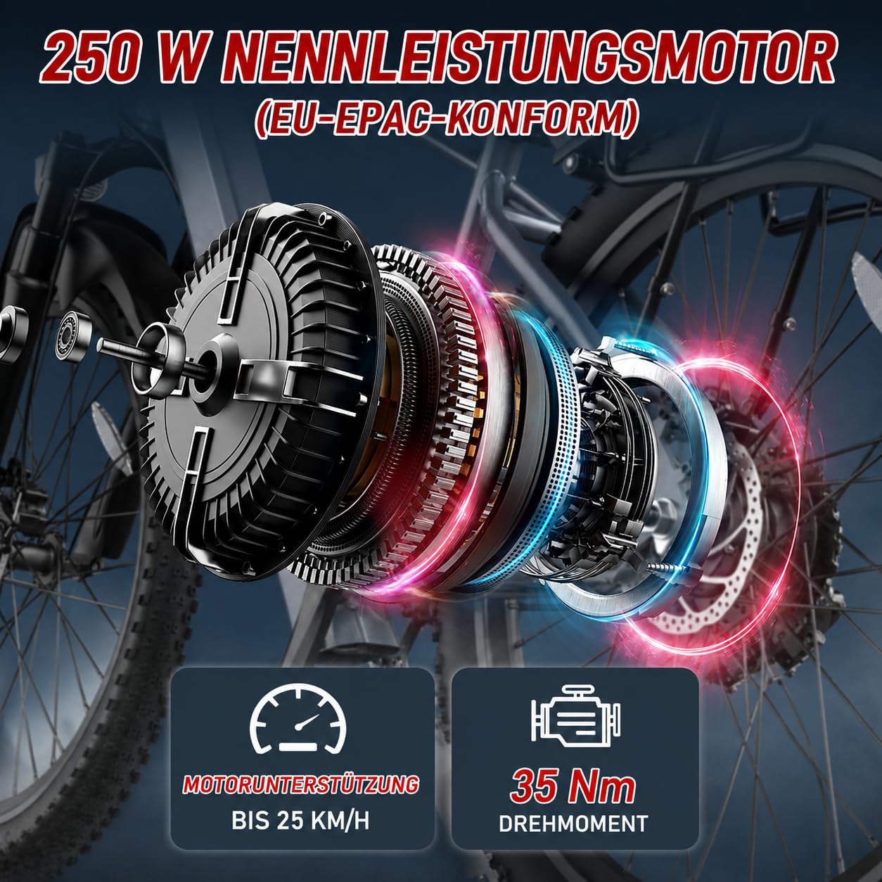 SMARTRAVEL L26 - Bicicletta elettrica da 26", 250 W, 36 V, 10,4 Ah, 7 velocità, per uomo e donna