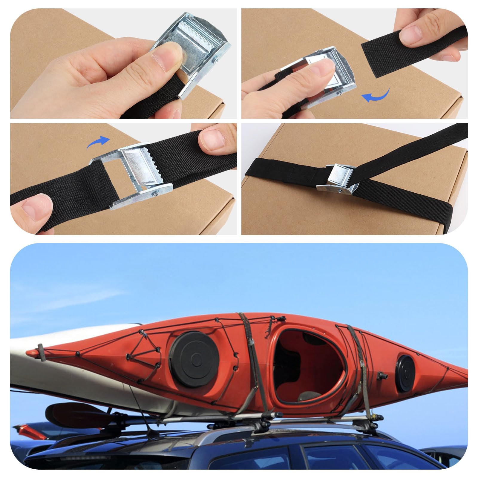 Pack De 10 Correas De Sujeción Con Candado – 25 Mm X 4 M, Para Bicicletas, Equipaje De Moto, Cumple Norma DIN EN 12195-2
