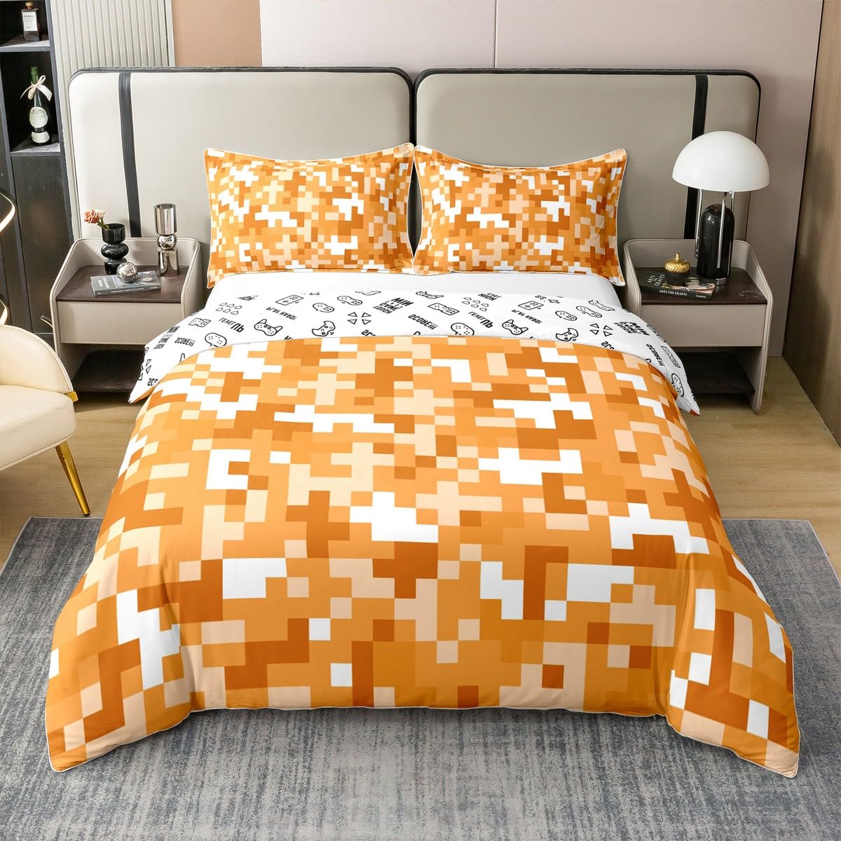 Parure de lit motif géométrique pour créer une chambre de gamer ado