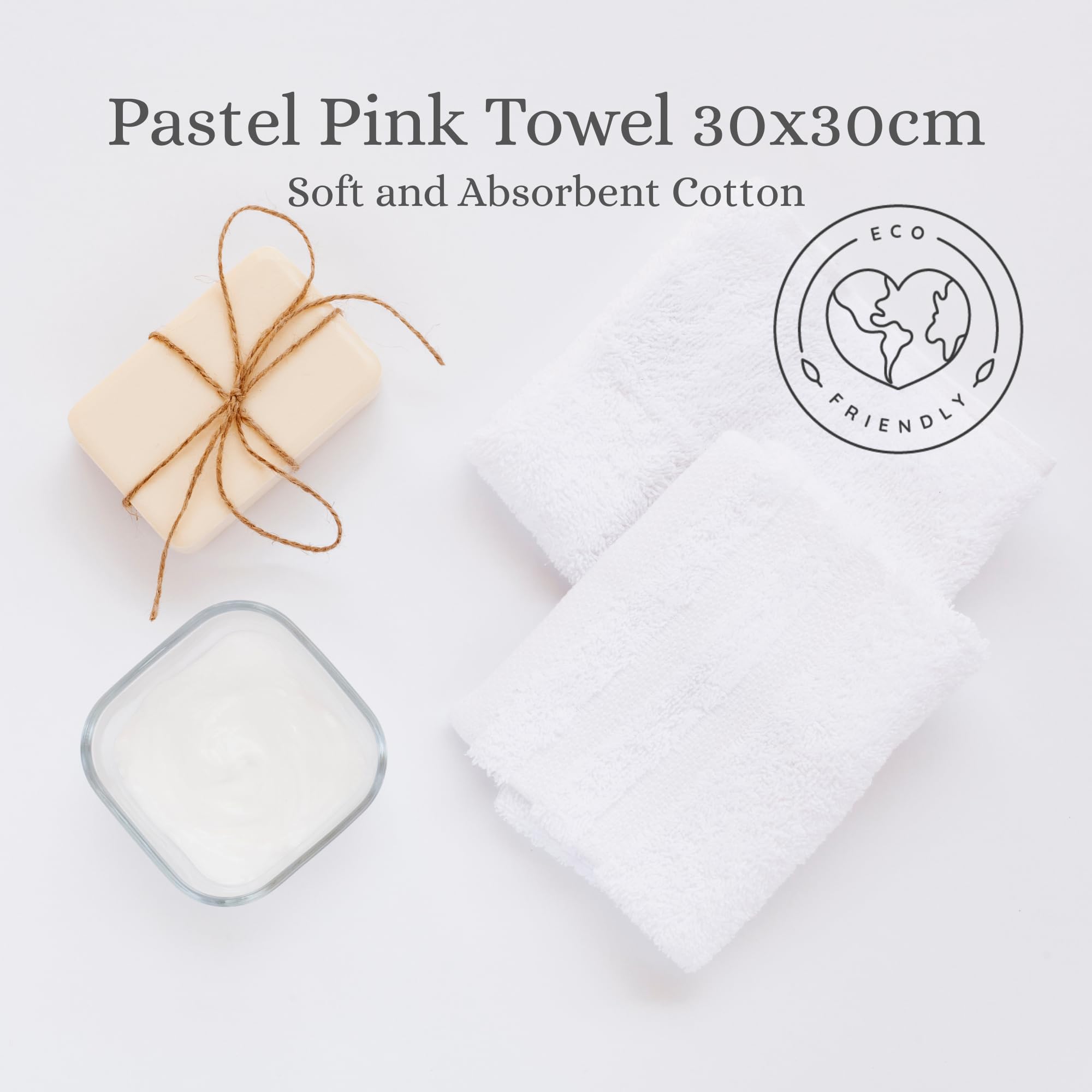 Pack 10 Toallitas Blancas 30x30 cm de Algodón Absorbente - Paños Suaves para Rostro y Manos, Secado Rápido, Tamaño Compacto para Lavabo y Baño, Textil Duradero Lavable