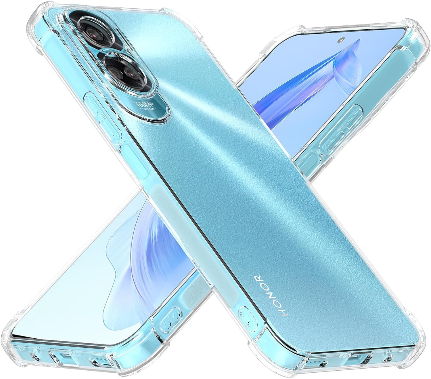 Zubitech Case for Honor 90 Lite Clear Cover Shockproof flexible Silicone Bumper Cover Transparent Anti scratch TPU Full Camera Protection designed for Honor 90 Lite (Clear)