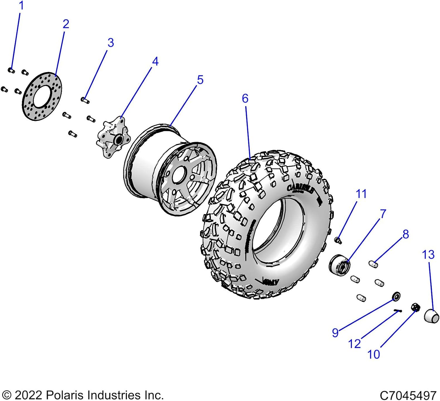 Polaris Ranger Hub Dust Cover, Genuine OEM Part 5413427, Qty 1