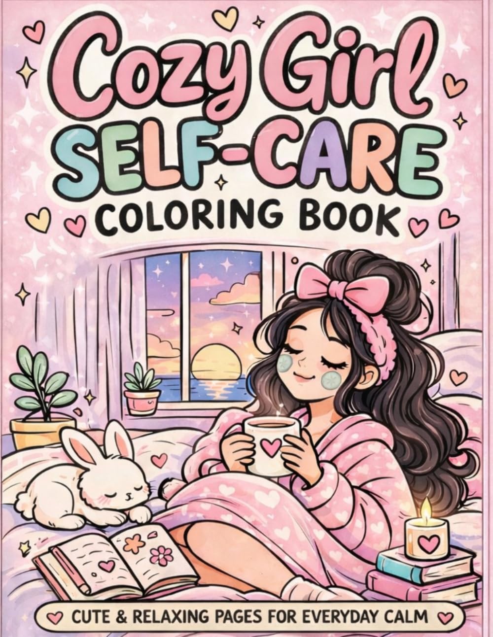 Cozy Girl Self-Care Coloring Book