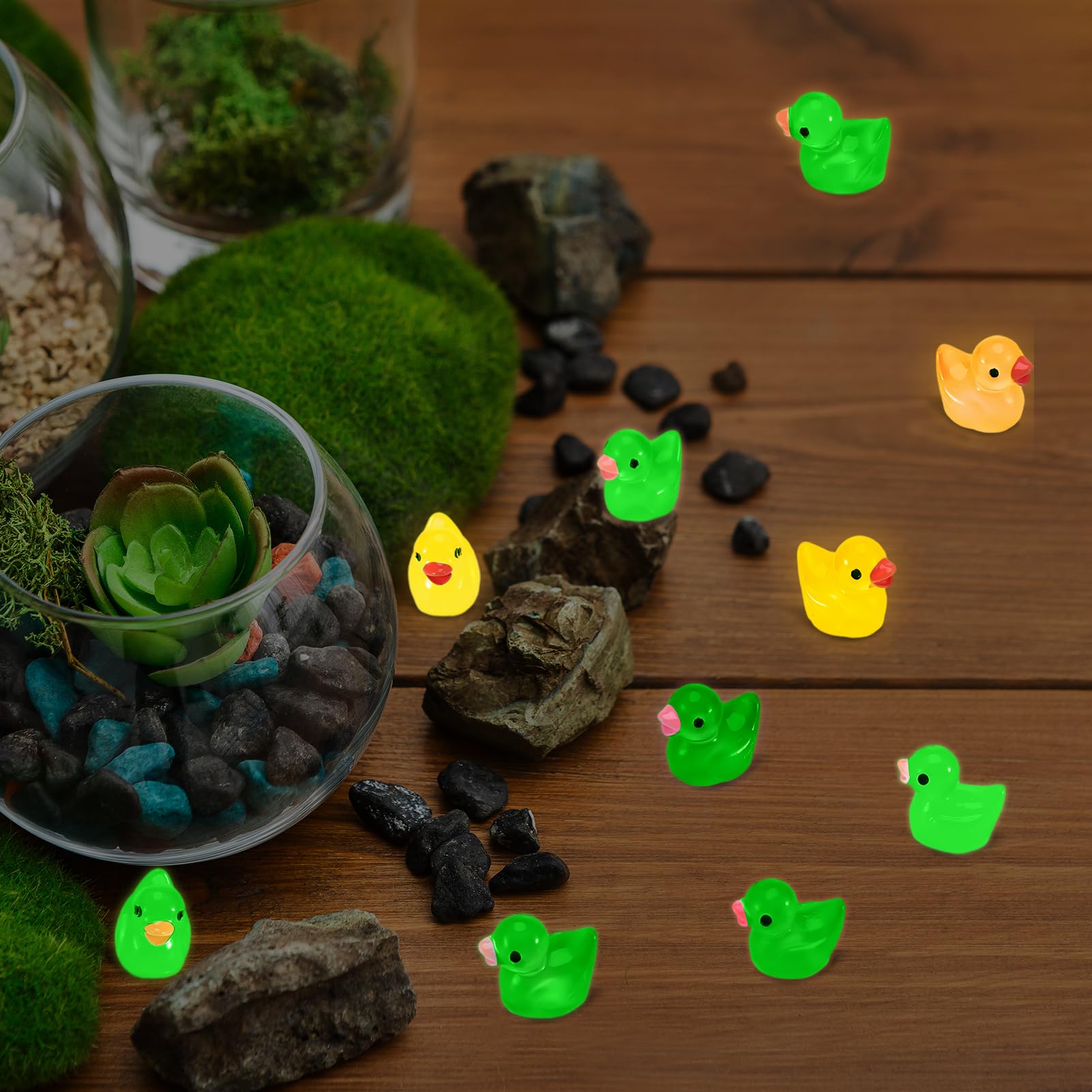 Décoration Jardin Phosphorescente 200 Mini Canards Phosphorescents - Résine Lumineuse - 10