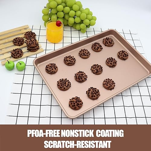 Miniatura 4 de Hoja de galletas de sartenes,Juego de 3 sartenes para hornear profundas,Juego de 3 bandejas para hornear profundas,Bandejas de hornear de 3 piezas