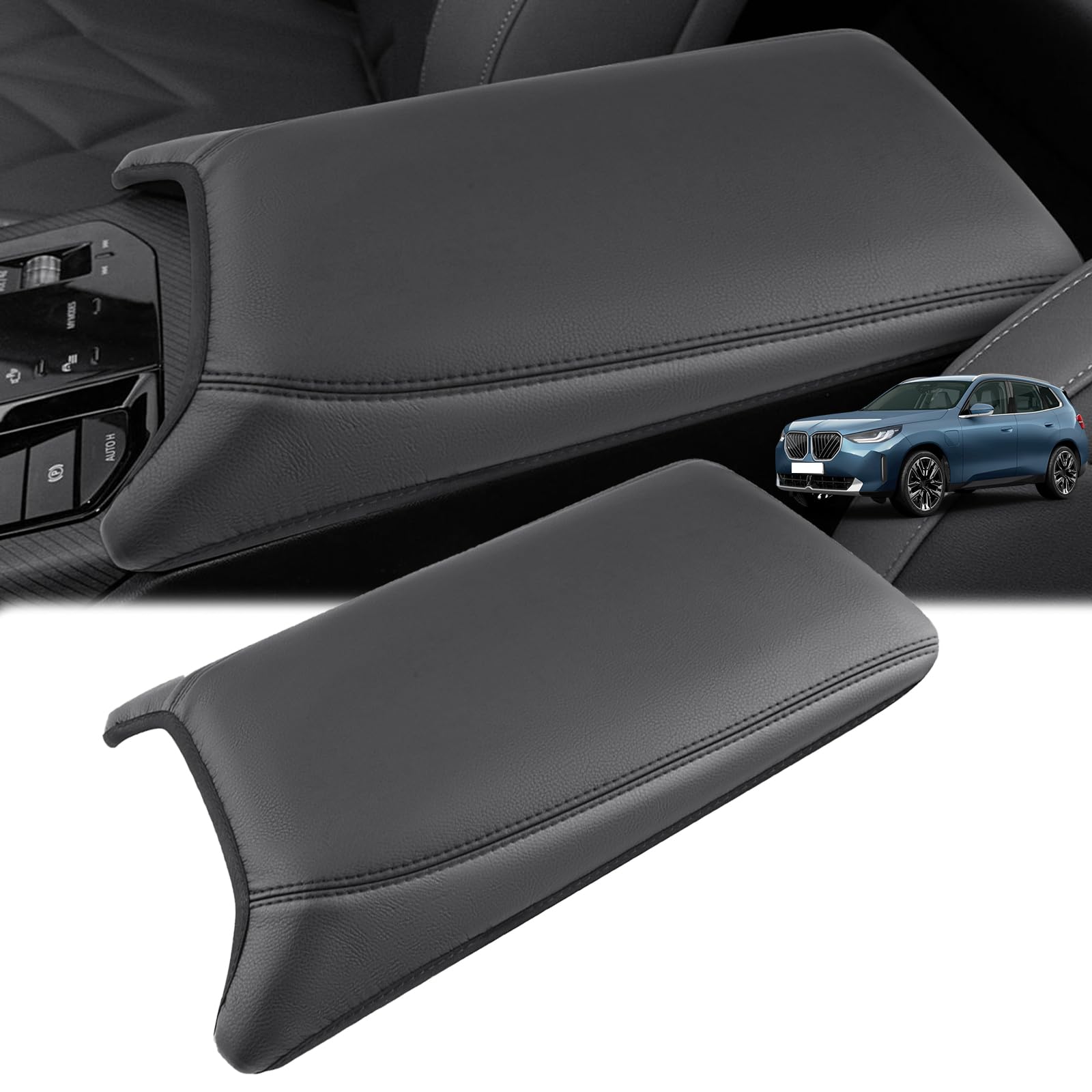 GAFAT Compatible avec BMW X3 G45 2025 2026 Housse d'Accoudoir Central, X3 2025 Plug-In Hybrid xDrive Console Centrale Protection Microfibre PU Cuir Rembourrage, X3 G45 Accessoires